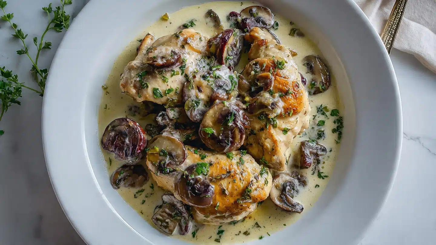 Keto Garlic Mushroom Chicken