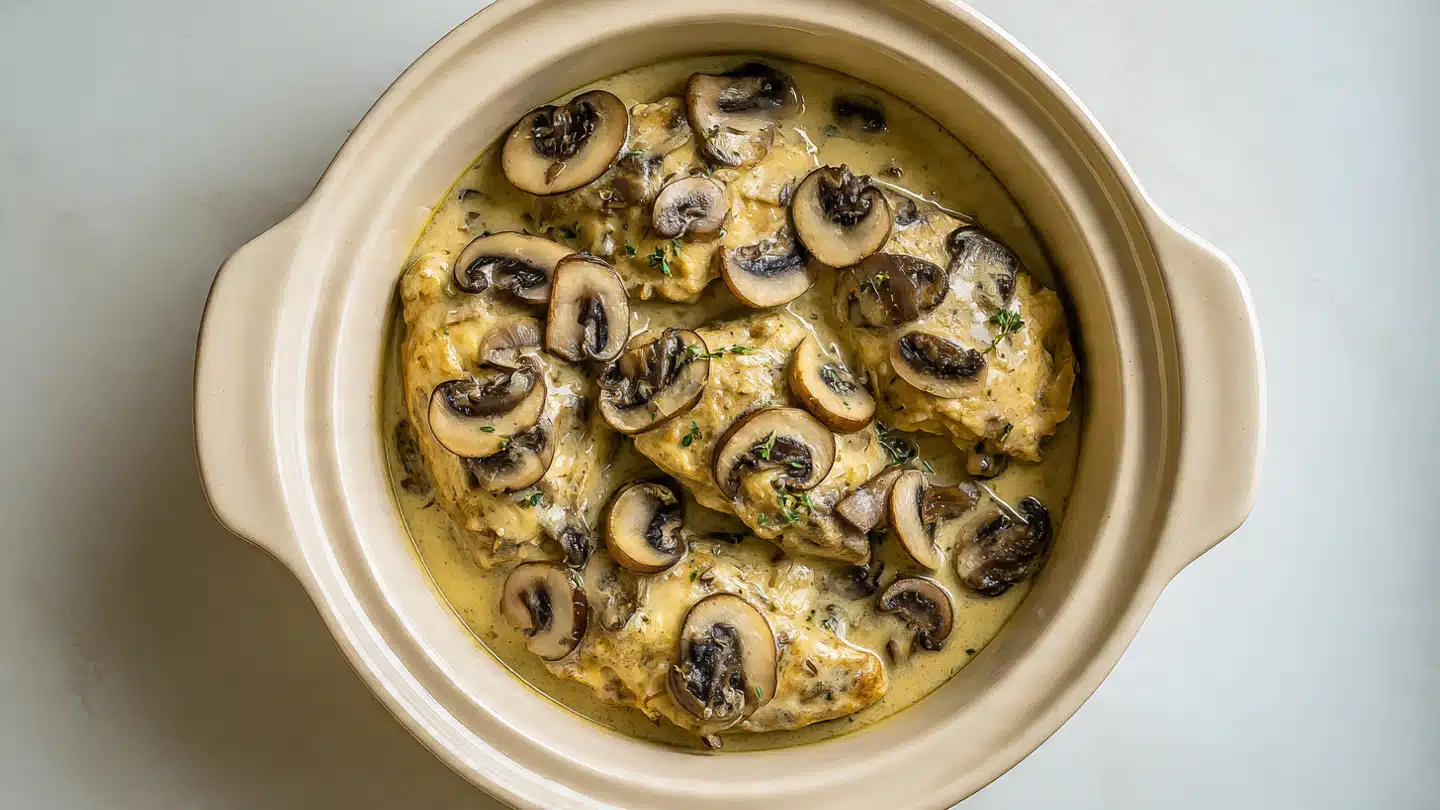 Slow Cooker Mushroom Chicken
