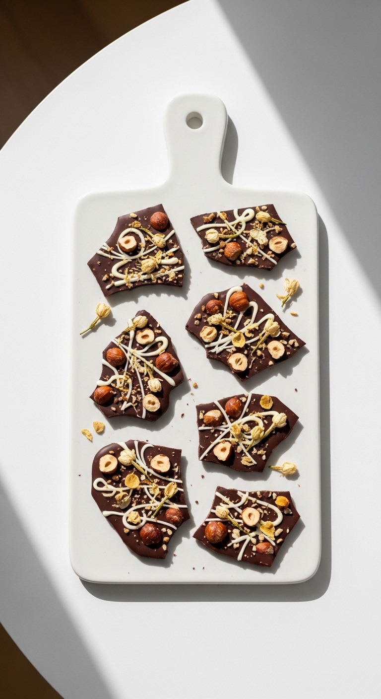 Floral Chocolate Bark (Jasmine & Hazelnut)