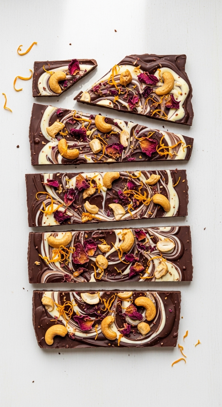 Floral Chocolate Bark (Orange Blossom & Cashew)