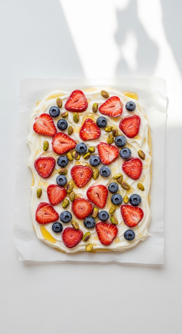 Frozen Yogurt Strawberry Bark