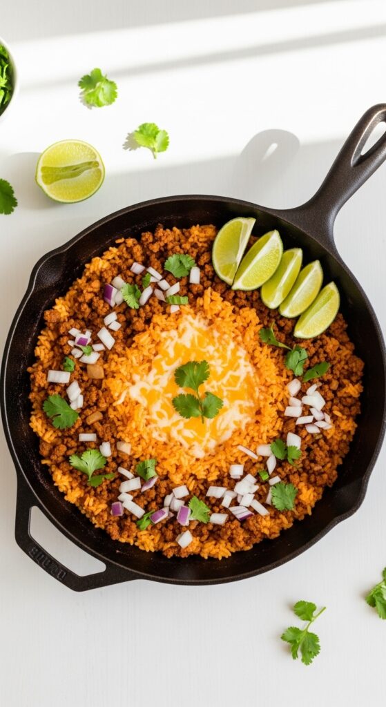 One-Pan Ground Beef Birria Skillet