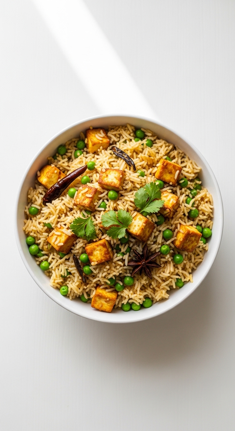 Paneer Peas Pulao