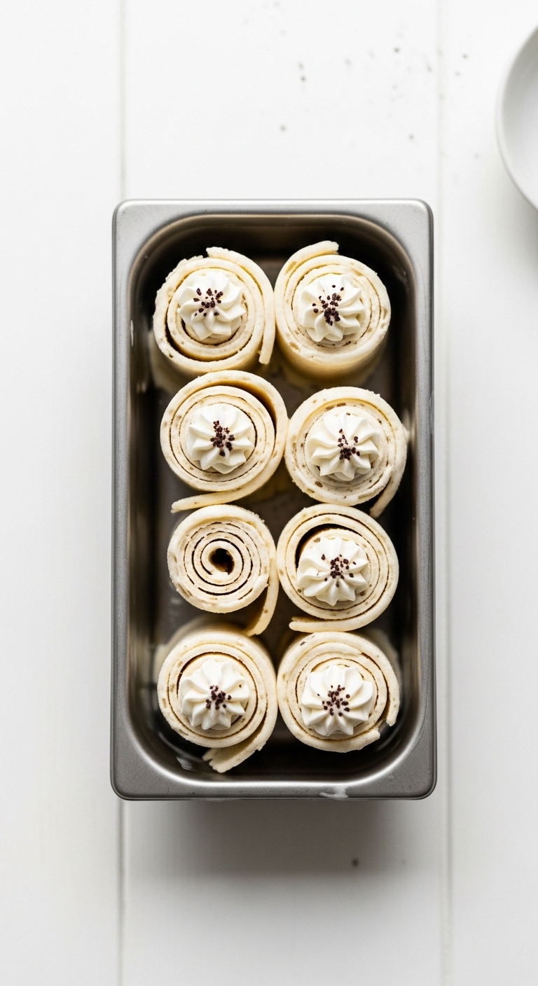 Vanilla Bean Ice Cream Rolls